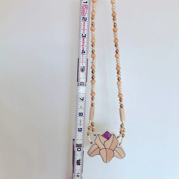 Vintage Karla Jordan Flower Pendant Statement Necklace - Picture 10 of 12